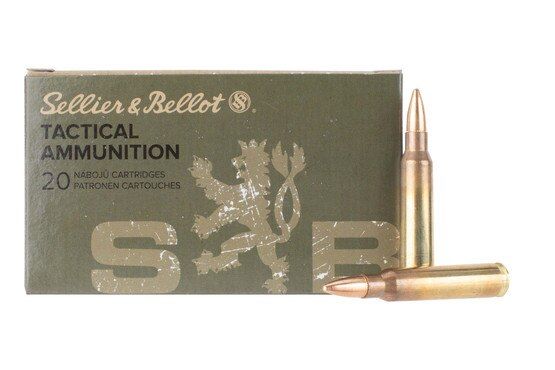 Sellier and Bellot 556 FMJ ammo comes in a box of 20